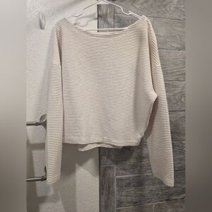 Z Supply Cream Ribbed Long Sleeve Top